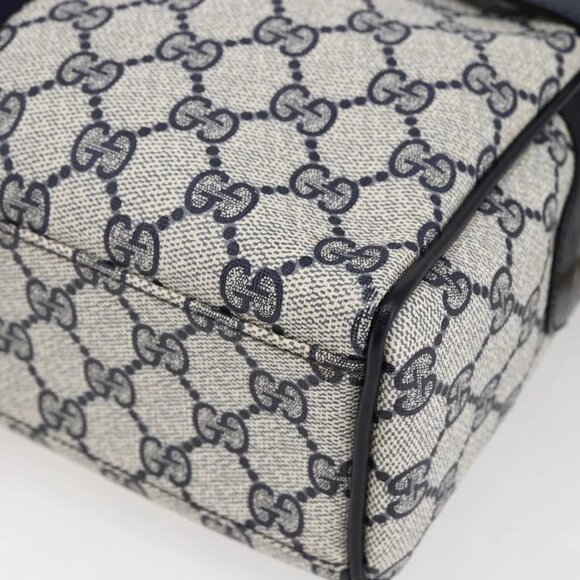 GUCCI GG Supreme Sherry Line Shoulder Bag PVC 2way Navy Gold 010 378 Auth 145988 - Picture 4 of 16